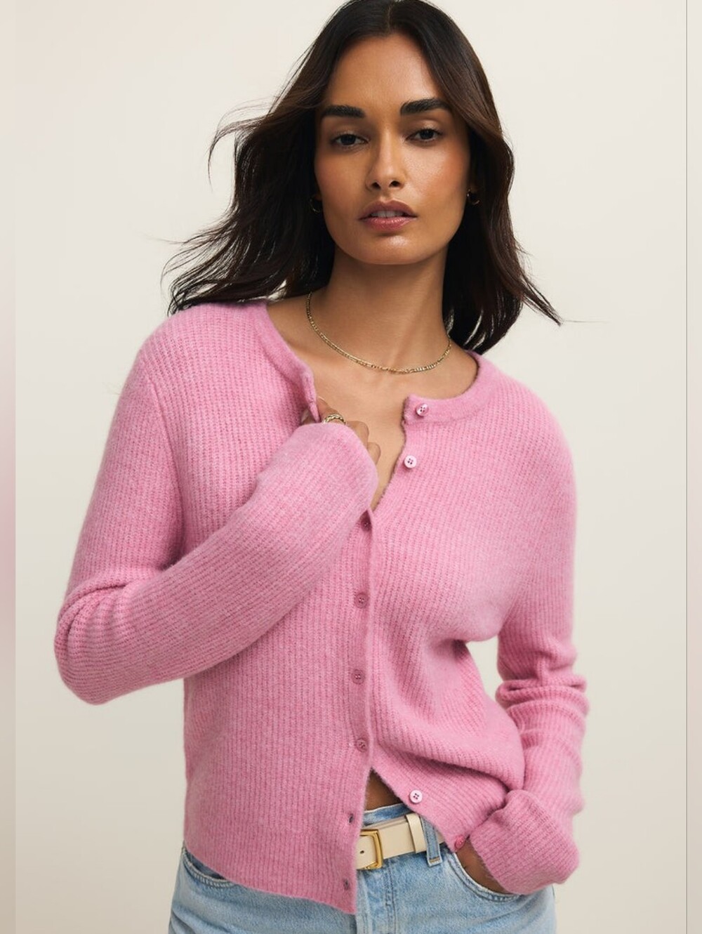 Z Supply Medina Cozy Rib Cardigan in Pink Crush